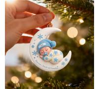 Decorazione di Natale Personalizzata 2025 in Acrilico con Nome e Caratteristiche del Bambino - Addobbo Natalizio per la Prima Nascita - Idea Regalo per Neogenitori, Mamma e Papà