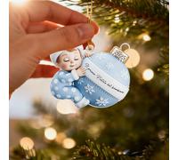 Decorazione di Natale Personalizzata 2025 in Acrilico con Nome e Caratteristiche del Bambino - Addobbo Natalizio per la Prima Nascita - Idea Regalo per Neogenitori, Mamma e Papà