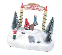 Decorazione di Natale rotante della resina di facile utilizzo della scatola di musica con i sistemi di illuminazione del giocatore e degli ambienti di illuminazione LED rotante