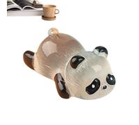 Decorazione di paesaggio di animali in miniatura, piccoli panda in resina glitterata | Figure di animali portatili | Figure di panda squisite dipinte a mano per amici di famiglia e
