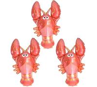 Decorazione di palloncini per feste Happium Red Lobster Seafood Summer 28", confezione da 3, festa di compleanno per bambini, aragosta al forno, festa dei frutti di mare