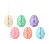 Decorazione Di Pasqua Di Carta | Set Di 6 Pezzi Decorativi A Forma Di Uova Di Pasqua Con Charm Primaverile,Ornamenti Sferici Per Le Festività,Per Casa Scuola Aula Ufficio Festa Porta Finestra Parete