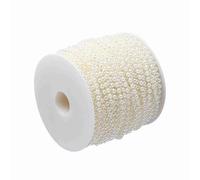 Decorazione di Perline di Perle Artificiali da 4 Mm per Artigianato Fai-da-te e Feste di Matrimonio, Rotolo da 40 M (Beige)