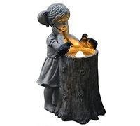 Decorazione di Statue di Angelo del Giardino Solare, Statue di Cherubini a LED Solare, Figurine di Angelo in Resina antichi, per Ornamenti Natalizi per la terrazza Interna ed Esterna