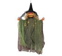 Decorazione di streghe di Halloween, ciondolo illuminato da esterno con paura per ringhiere, decorazione spaventosa per Halloween compatta per giardino, cortile, casa incantata, soggiorno