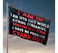Decorazione divertente per bar I Am In, I Am Into This World Kicking Screaming, Someone Flag Mens Room Decor Mens Room Decor (30 x 45 cm)