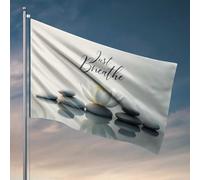 Decorazione divertente per bar Mindfulness Lotus: Just Breathe Serenity bandiera decorazione per camera da letto bandiere per ragazzi (60 x 90 cm)