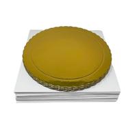Decorazione Dolce - Confezione da 5 basi extra forti da 25 cm x 3 mm di colore oro e 5 scatole per il trasporto di torte da 25,4 x 25,4 x 15 cm di altezza