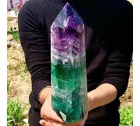 Decorazione domestica con asta di cristallo obelisco di quarzo fluorite naturale decorazione della stanza (Size : 500g-550g)