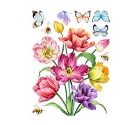 Decorazione domestica del PVC dell'autoadesivo della farfalla e del fiore vibrante per illuminare i salotti (DJ4079-ZC)