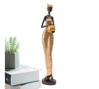 Decorazione domestica delle sculture africane,Arte tribale da collezione di Lady Statues | Statue tribali della ornamenti fatti a mano per la decorazione della mensola del tavolo in camera da