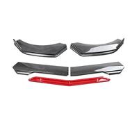 Decorazione durevole per auto Kit Spoiler Per Paraurti Anteriore Per Auto, Gonna Divisoria, Diffusore, Protezione, Parti Nere Per Del Per Sol(Carbon Fiber and Red)