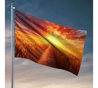 Decorazione e accessori per grotta con uomo al tramonto sul campo di grano dorato. Bandiera per la stanza universitaria cartello decorazione per sala giochi (30 x 45 cm)