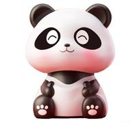 Decorazione ecologica a energia solare a forma di panda per auto e casa, statuetta decorativa per piante in vaso e desktop, rappresenta fortuna e patrimonio culturale (D)