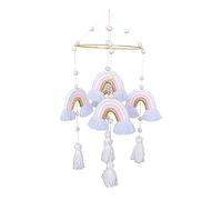decorazione elegante arazzi per le pareti, Appendiabiti da parete arcobaleno nordico, decorazione da parete in macramè intrecciato a mano, decorazione da parete con arazzo arcobaleno for lettino for b