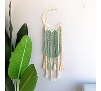 decorazione elegante arazzi per le pareti, Arazzo da parete in macramè Boho, 30 x 85 cm, arazzo acchiappasogni con luna crescente, arazzo bohémien, decorazione domestica in tessuto for appartamento co