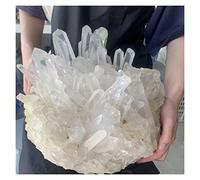 Decorazione esemplare a grappolo di cristallo di quarzo bianco raro naturale (Size : 350-400g)