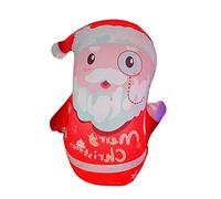 Decorazione Esterna Natalizia Impermeabile di Babbo Natale Gonfiabile a LED | Luci LED Integrate Luminose, PVC Spesso, Portatile a Batteria, Telecomando Incluso