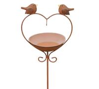 Decorazione esterna per giardino con ciotola per uccelli in ferro, poetica