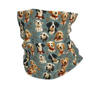 Decorazione facciale Cute Puppy Face Print Copricapo a mezza faccia