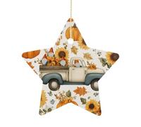 Decorazione Fall Autumn Thanksgiving Harvest Autumn Pumpkin Sunflowers Gnome Truck For Pendente Stampa Natalizi Ornamento Per Vacanze Commerciale Esterni