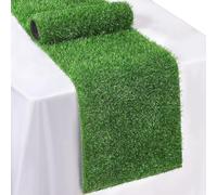 Decorazione Falsa - Runner da tavolo in artificiale PE | Texture realistica con fori di drenaggio | Tappeto verde tagliato a vita | Parte interna ed esterna per la festa