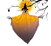 Decorazione fantasma con luci LED appendibile spettrale ornamento | Statuetta di fantasma di Halloween per case infestate per feste a casa caminetto prato cortile giardino portico porta