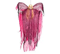 Decorazione fantasma di Halloween, decorazione spettrale con fantasma rosso, attivata dalla voce, decorazioni di Halloween con luci a LED per feste, interni ed esterni, portico, autunno, parete, patio