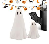 Decorazione fantasma domestica, figurine da tavolo gotico di Halloween, statue di festival divertenti in 2 pezzi, scultura decorativa bianca, ideale per giardini, marciapiedi, gradini, display esterno