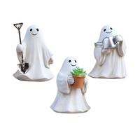 Decorazione fantasma, piccole figure fantasma, decorazione da giardino, 3 pezzi, sculture in resina, accessorio per feste, per la casa, il vaso da fiori, la camera da letto, il soggiorno