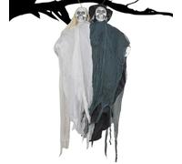 Decorazione fantasma, set di accessori per Halloween per esterni, scheletri vintage per sposa e sposo con suono, accessori horror spaventosi, per cortile, parete, giardino, finestra, esposizione