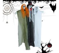 Decorazione fantasma teschio di Halloween, scheletro appendibile, decorazione per Halloween, ornamenti per feste, spettrali, statuette per feste per grondaie, patio, portico, giardino, sentiero
