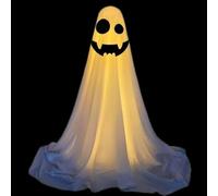 Decorazione fantasmi di Halloween,Decorazioni fantasmi illuminate di Halloween, Fantasma spaventoso che al buio, Catena di luci, fantasmi luminosi, ricordi di Natale, trucco