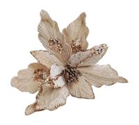 Decorazione floreale artificiale Christfor Mas con antere glitterate e Pfor Etals a strati per albero festivo, ghirlanda, decorazione per feste o matrimoni, panno e plastica, 26 Cfor M Diafor Meter