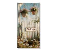Decorazione floreale per porta di benvenuto, striscioni decorativi, affascinanti fiori di pesco appesi fioriere per porta d'ingresso, decorazione per interni ed esterni, stagione primaverile