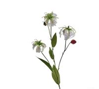 Decorazione floreale realistica a forma di giglio di fiamma, realizzata con materiali per uso interno, senza sbiadire o appassire nel tempo (bianco)