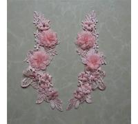 Decorazione floreale tridimensionale 3D, applique con strass, fai da te, in pizzo, colletto finto, ricamo, abbigliamento, accessori, forniture artigianali-1 pz_a