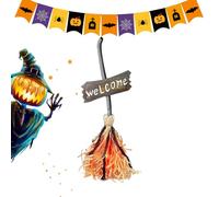 Decorazione Fluttuante Della Scopa Di Stregone - Scoperta Volante Di Halloween Illuminata Con Suono Ridente, Ornamento Spaventoso Sospeso | Decorazioni All'aperto Per Giardino, Cortile, Port