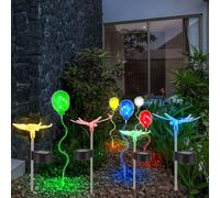 Decorazione Giardino Esterni Cambio Colore LED Solare Farfalla Mongolfiera 9er
