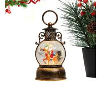 Decorazione glitterata con lanterna natalizia con globo di neve - Ornamento natalizio retrò | Mappamondo festivo premium, espositore per sala da pranzo, amici, adolescenti, uomini, donne, sotto l'albe