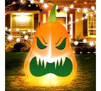 Decorazione gonfiabile a forma di zucca di Halloween, 1,2 m, con luci a LED, perfetta per feste di Halloween, vacanze, interni ed esterni, cortile, decorazione gonfiabile