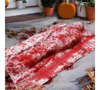 Decorazione gonfiabile a grandezza naturale per Halloween, cadavere falso horror, con nastro di avvertimento, in tessuto di PVC, impermeabile, per interni/esterni/cimiteri/casa infestata/giardino (set