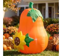 Decorazione gonfiabile della zucca del Ringraziamento di 4FT che esplode le | Perfetto per il Ringraziamento per interni ed esterni, cortile, prato, giardino