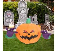 Decorazione Gonfiabile Di Zucca Di Halloween Con Luce Per Giardino,