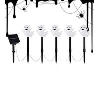 Decorazione Halloween con da Giardino - 5 Pezzi Fantasma Illuminati Ad Energia Solare - Decorazione Illuminazione Fantasma Impermeabile - Per Giardino Prato Cortile Camminatoio Ingresso