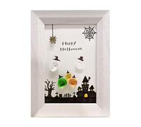 Decorazione Halloween Esterno Graziosa arte in vetro marino, arte in vetro marino, parete dell'amicizia fatta a mano, un'adorabile scena che infesta il mondo,1 pezzo Fantasmi Halloween Decorazione