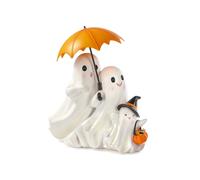 Decorazione Halloween Statua Famiglia di Fantasmi con Ombrello 26.6 cm in Resina