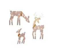 Decorazione illuminata all'aperto della famiglia dei cervi di Natale con la luce del LED resistente alle intemperie scultura di ferro per giardino cortile vacanza giardino natale statua cervo ferro