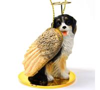 Decorazione In Ceramica Di Un Angelo Con Cane Da Montagna Bernese Dipinta A Mano