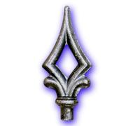 Decorazione in ferro battuto - PUNTA DI LANCIA - Accessori decorativi in acciaio forgiato - Dimensioni H 100 mm x 45 mm -Diametro base di supporto 12 mm - Uso interno esterno Robusta